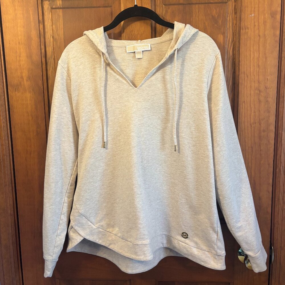 Michael by Michael Kors Hooded Sweatshirt in Heathered Oatmeal